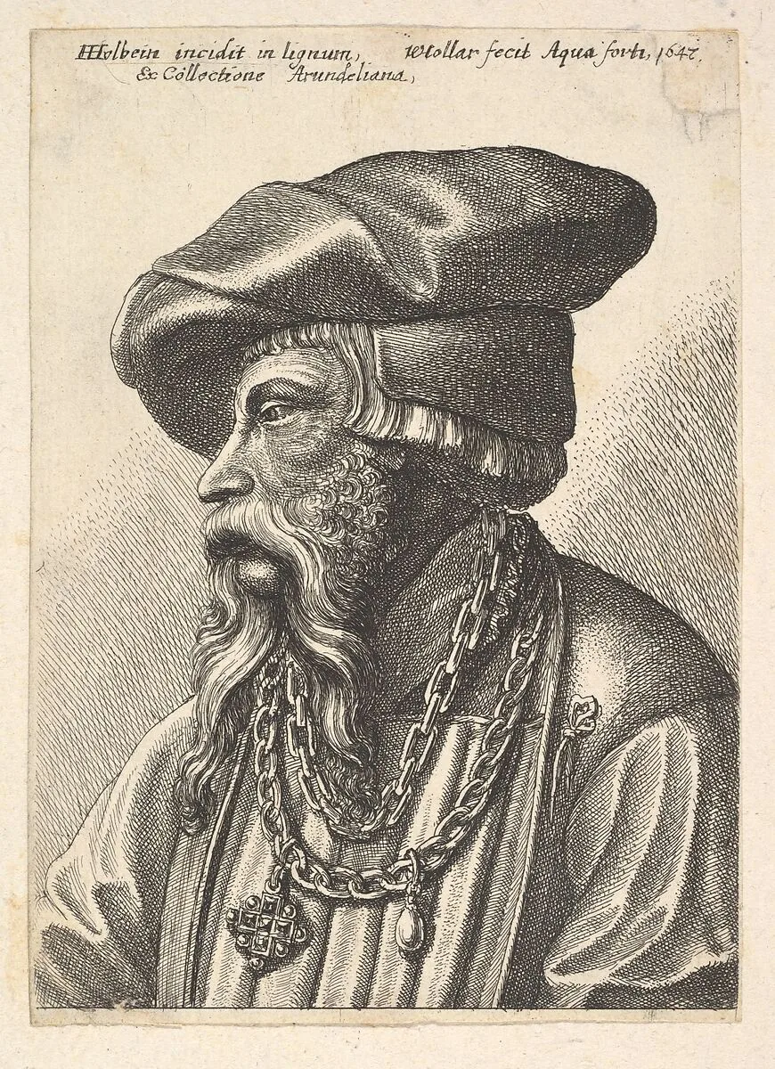 Bearded man with chain necklace — Wenceslaus Hollar|Hans Holbein the Younger