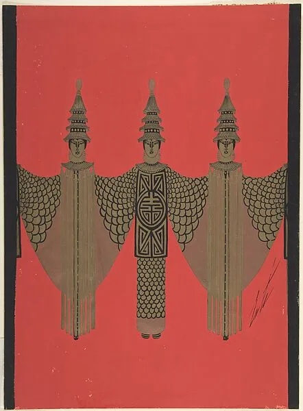 Costume design for "Les Murs" — Erté (Romain de Tirtoff)