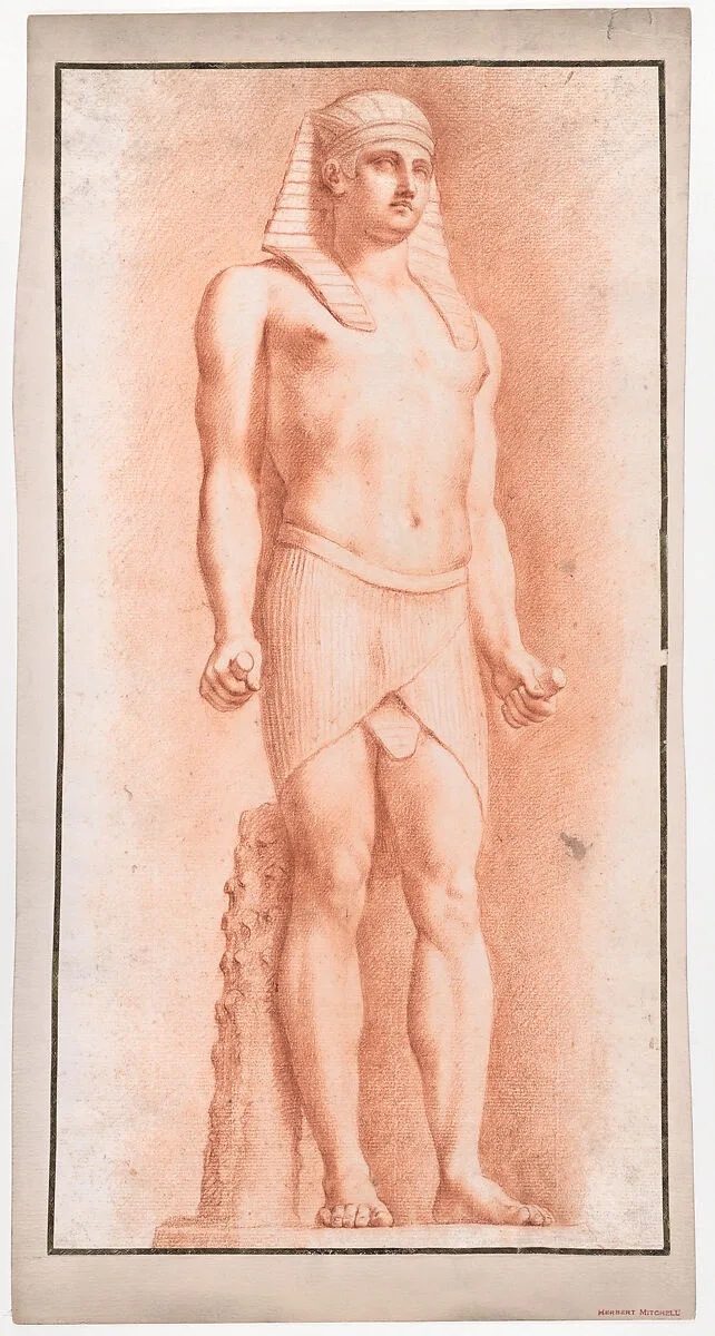 Study after the Vatican Statue of Antinous as Osiris — Anonymous, Italian, Bolognese 18th century artist
