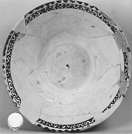 Bowl with Black and White Geometric Decoration — Unknown