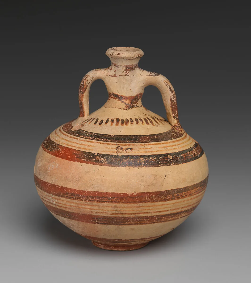 Terracotta globular flask — Unknown