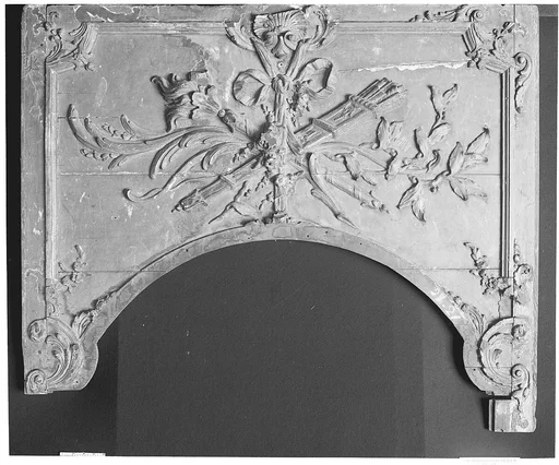 Panel from the top of a mirror frame