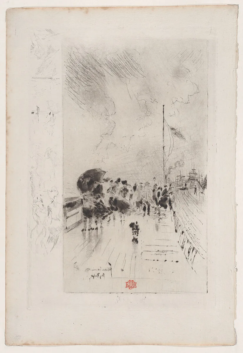 A Jetty in England — Félix-Hilaire Buhot