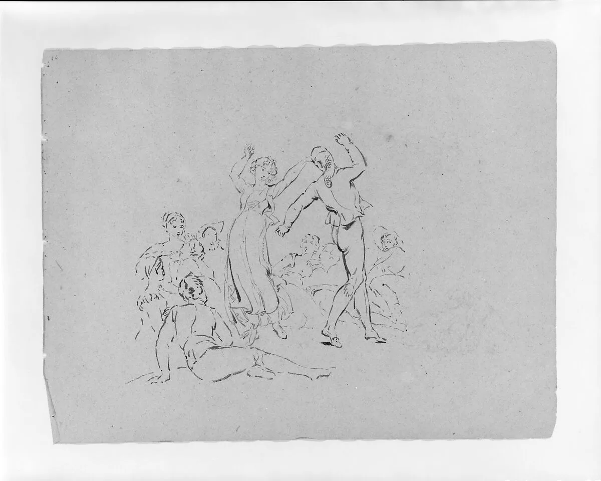 Man and Woman Dancing with People Watching (from Sketchbook) — Thomas Sully