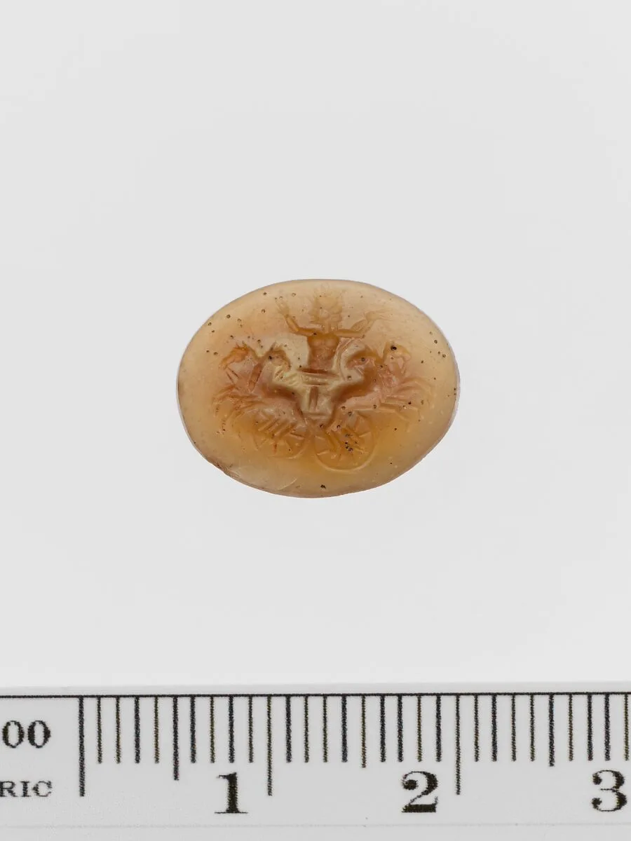 Yellow chalcedony ring stone — Unknown