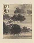 清/現代 齊白石 明鐙夜雨樓圖 軸|Lamp-lit Pavilion on a Rainy Night — Qi Baishi
