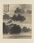清/現代 齊白石 明鐙夜雨樓圖 軸|Lamp-lit Pavilion on a Rainy Night