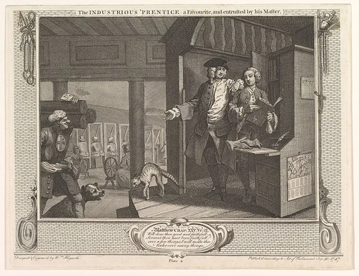 The Industrious 'Prentice a Favorite and Entrusted by his Master (Industry and Idleness, plate 4)