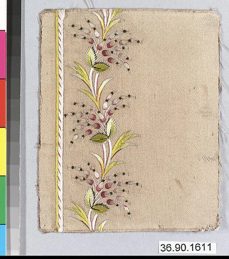 Embroidery sample for a man’s suit or waistcoat