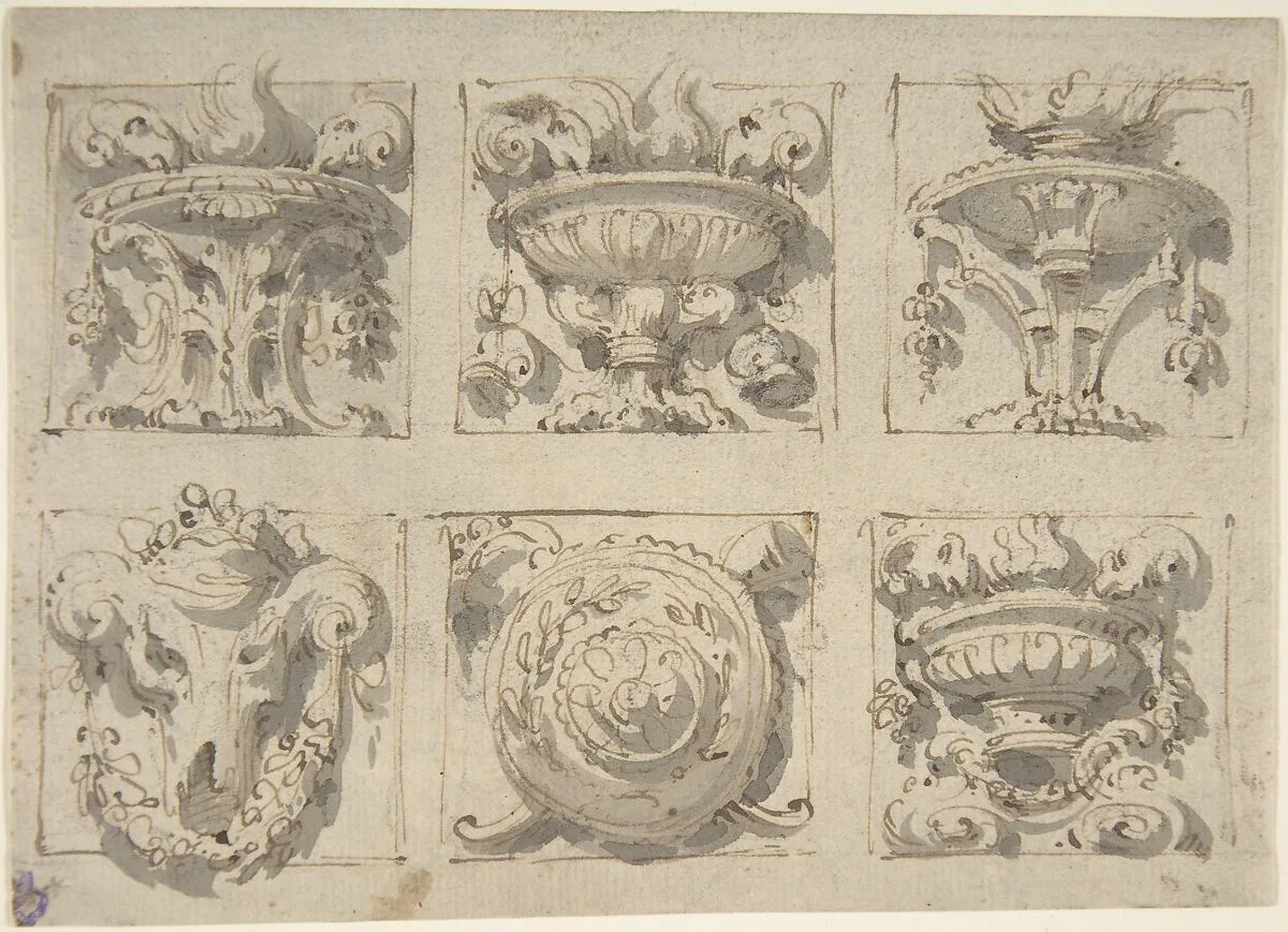 Six Designs for the Decoration of Rectangular Reliefs — Giuseppe Bernardino Bison