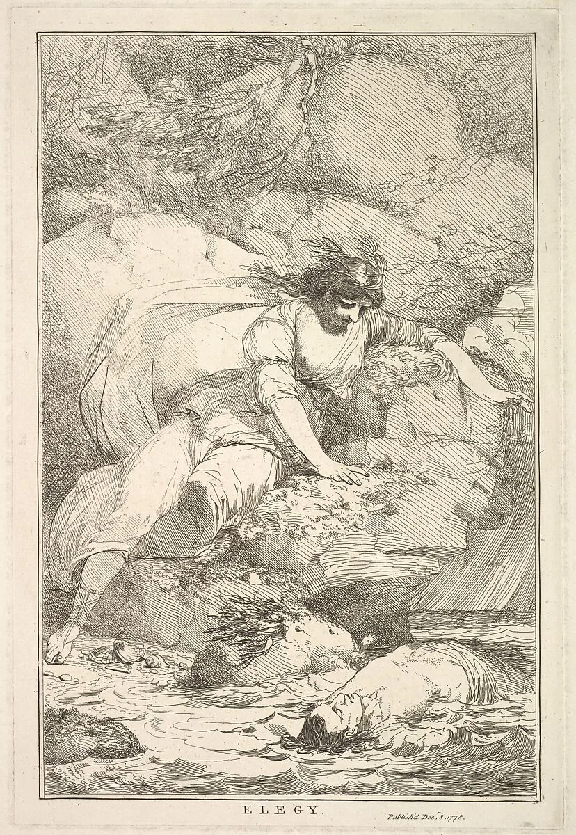 Elegy, from "Fifteen Etchings Dedicated to Sir Joshua Reynolds" — John Hamilton Mortimer|Sir Joshua Reynolds