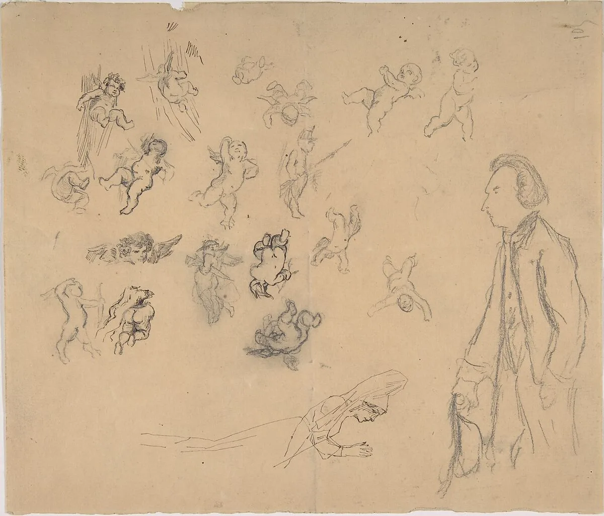 Sheet with putti and several figures — Félicien Rops