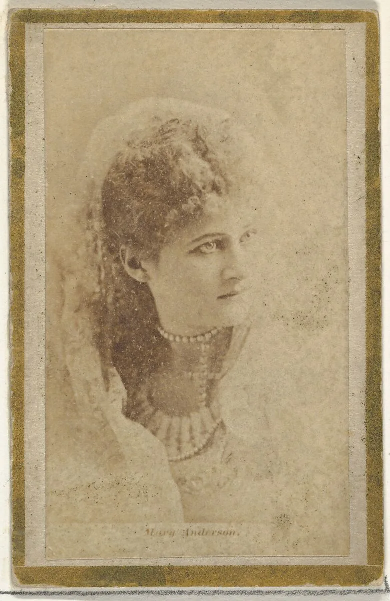 Mary Anderson, from the Actresses and Celebrities series (N60, Type 2) promoting Little Beauties Cigarettes for Allen & Ginter brand tobacco products — Allen & Ginter