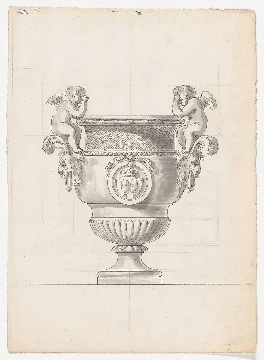 Bronze Garden Vase with Two Putti from the Gardens of Versailles — Claude Ballin the Elder|Jean Le Pautre
