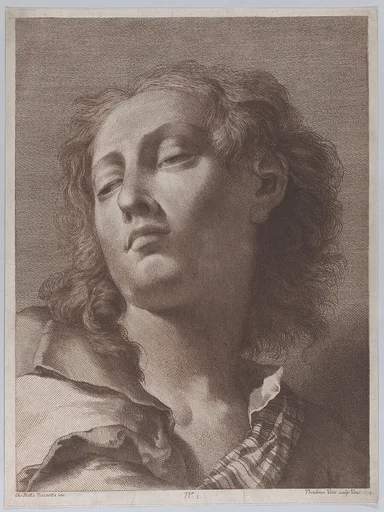 Head of a young man looking upwards; after Giovanni Battista Piazzetta