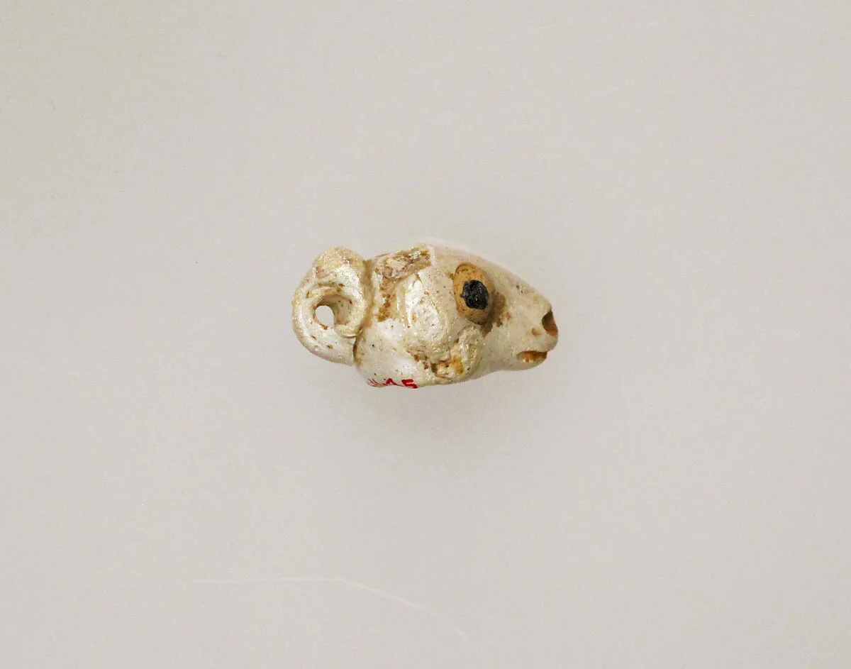 Glass pendant in the form of a ram's head — Unknown