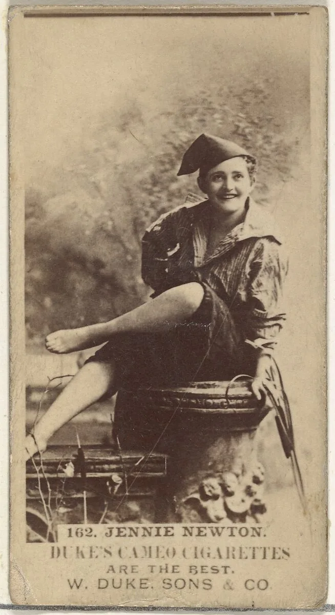 Card Number 162, Jennie Newton, from the Actors and Actresses series (N145-5) issued by Duke Sons & Co. to promote Cameo Cigarettes — W. Duke, Sons & Co.