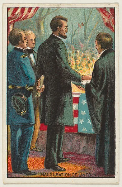 Inauguration of Lincoln, from the "Historical Events" series (T70), issued with Just Suits Cut Plug Tobacco — Abraham Lincoln