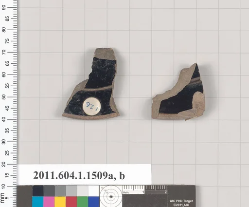 Terracotta fragments of kylikes (drinking cups)