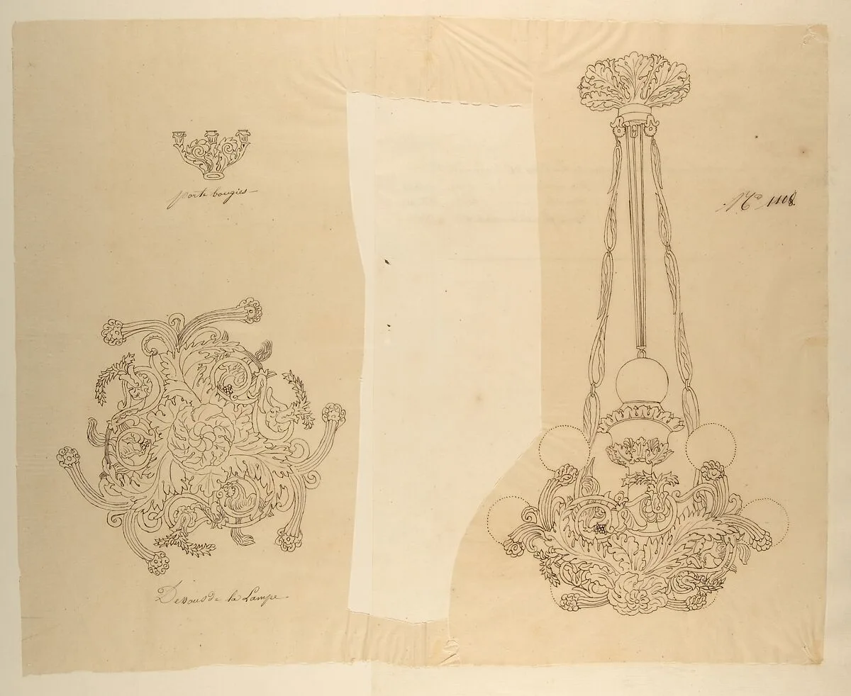 Design for a Chandelier — Anonymous, French, 19th century