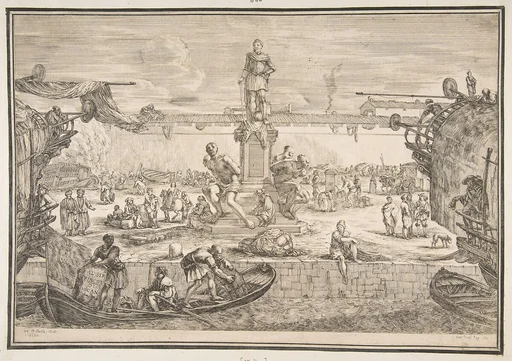 Port of Livorno with Statue of Ferdinand I, from 'Views of the port of Livorno' (Vues du port de Livourne)