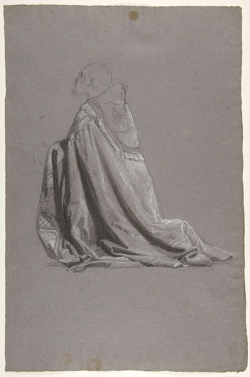 Bishop (lower register; study for wall paintings in the Chapel of Saint Remi, Sainte-Clotilde, Paris, 1858) — Isidore Pils