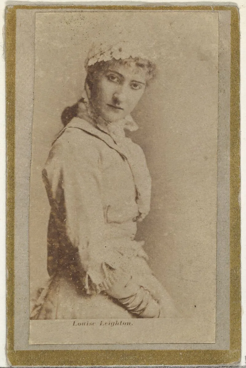Louise Leighton, from the Actresses and Celebrities series (N60, Type 2) promoting Little Beauties Cigarettes for Allen & Ginter brand tobacco products — Allen & Ginter