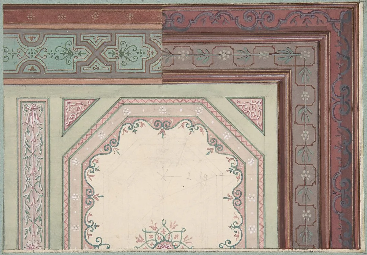 Ceiling design, Castle Blayney — Jules-Edmond-Charles Lachaise|Eugène-Pierre Gourdet