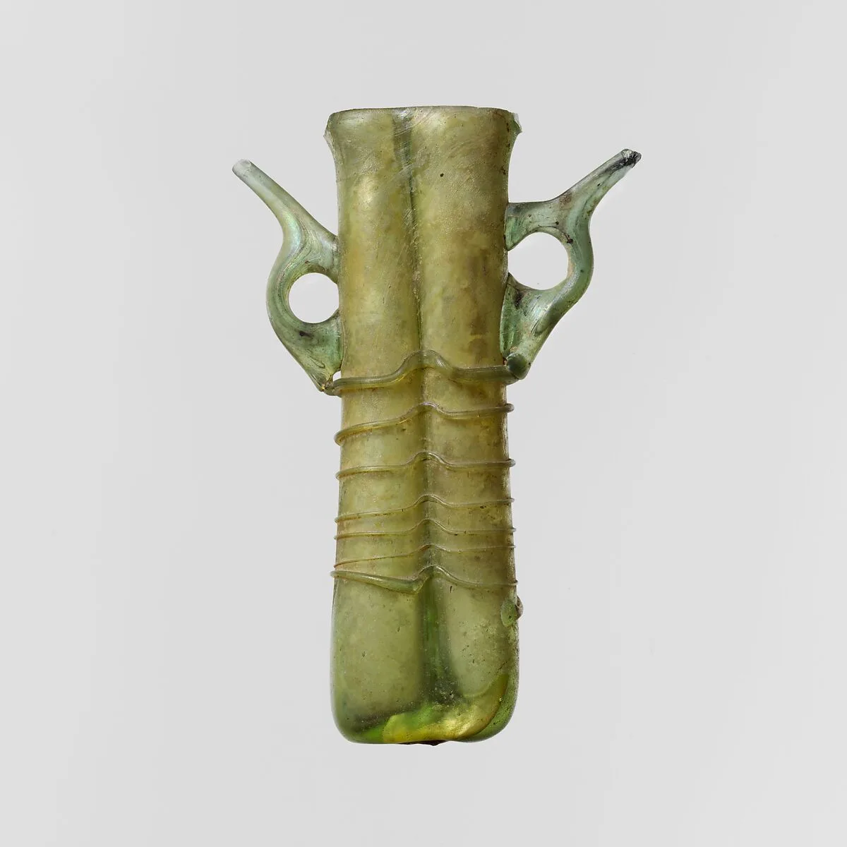 Glass double cosmetic flask (kohl tube) — Unknown
