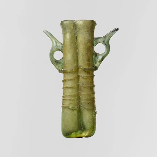 Glass double cosmetic flask (kohl tube)