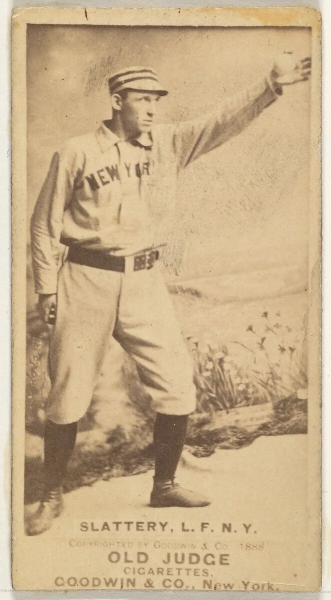 Michael J. Slattery, Left Field, New York, from the Old Judge series (N172) for Old Judge Cigarettes — Goodwin & Company