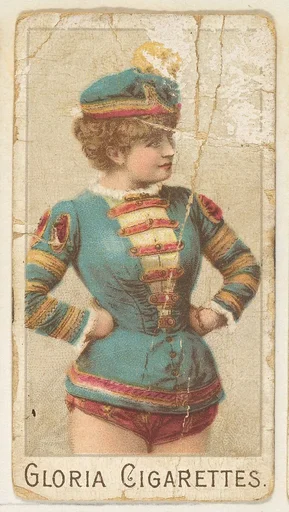 From the series "Sports Girls" (C190), issued by the American Cigarette Company, Ltd., Montreal, to promote Gloria Cigarettes