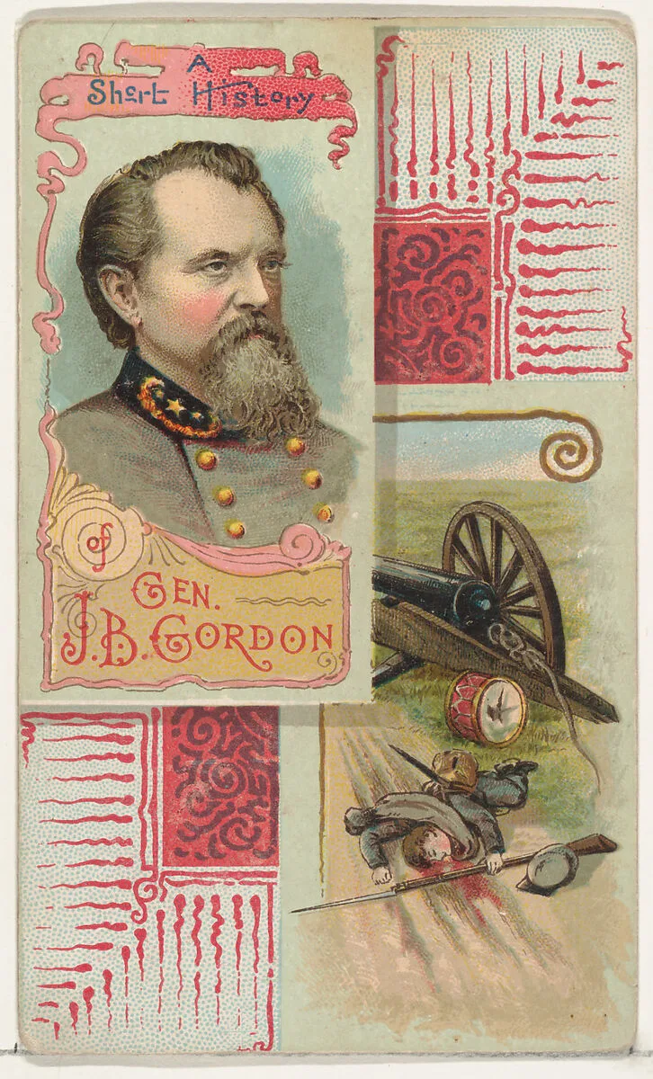 A Short History: General John Brown Gordon, from the Histories of Generals series (N114) issued by W. Duke, Sons & Co. to promote Honest Long Cut Smoking and Chewing Tobacco — Knapp & Company|W. Duke, Sons & Co.