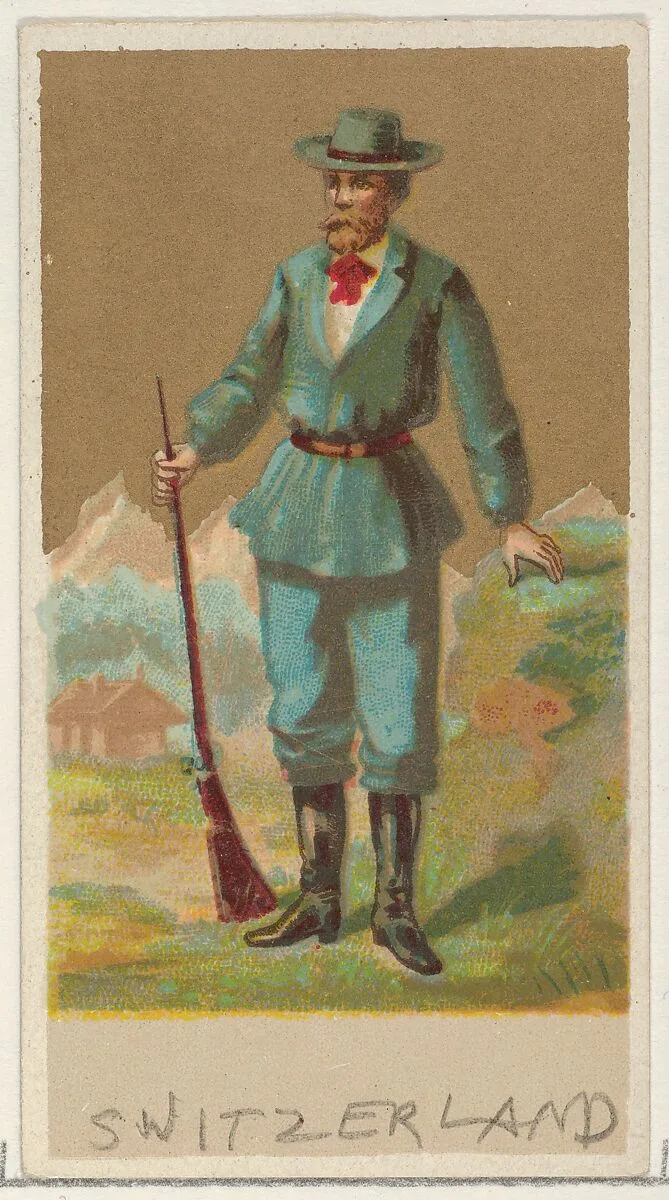 Switzerland, from the Natives in Costume series (N16), Teofani Issue, for Allen & Ginter Cigarettes Brands — Allen & Ginter|Teofani & Company