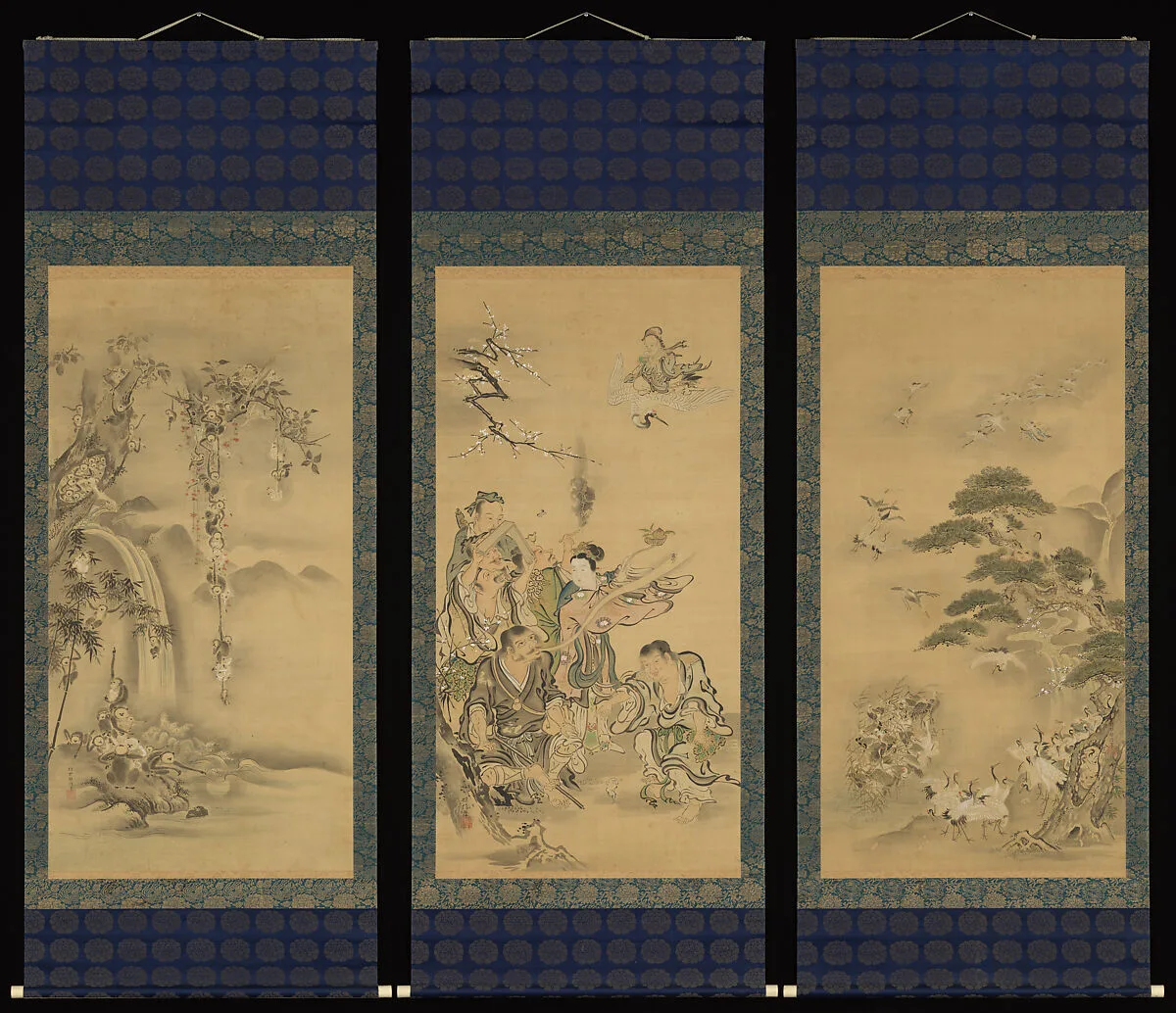 八仙猿鶴図|Eight Daoist Immortals, Cranes, and Gibbons — Kano Tanshin (Morimasa) 狩野探信