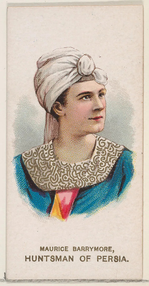 Maurice Barrymore as a Huntsman of Persia, from the set Actors and Actresses, Second Series (N71) for Duke brand cigarettes — W. Duke, Sons & Co.|Knapp & Company