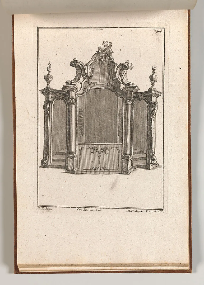 Design for a Confessional, Plate 4 from an Untitled Series of Designs for Confessionals — Martin Engelbrecht|Carl Pier