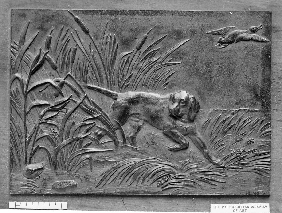Pointer and Ducks — Antoine-Louis Barye