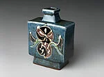 日本 河井寛次郎 (1890–1966) 花扁壷 (20世紀半ば頃)|Square Bottle with Abstract Design