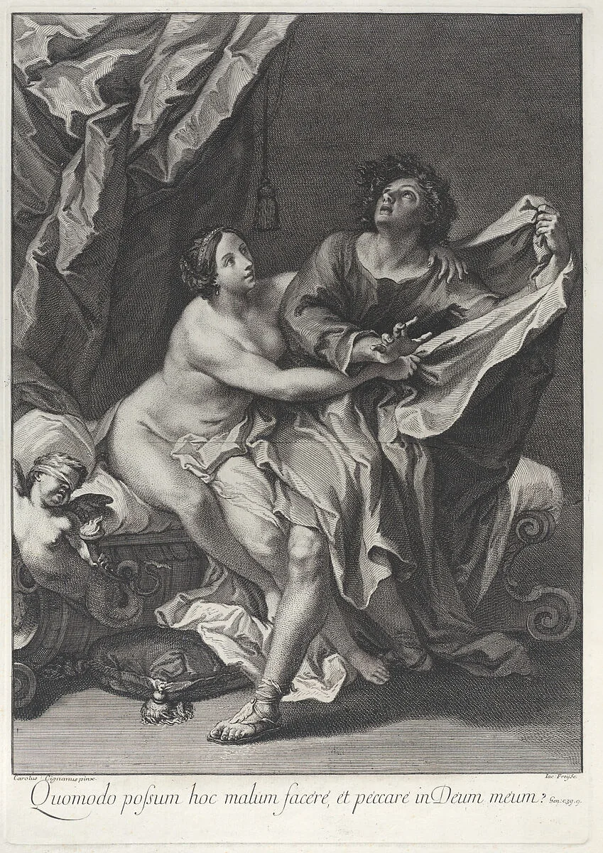 Joseph and Potiphar's wife — Johann Jakob Frey the Elder|Carlo Cignani