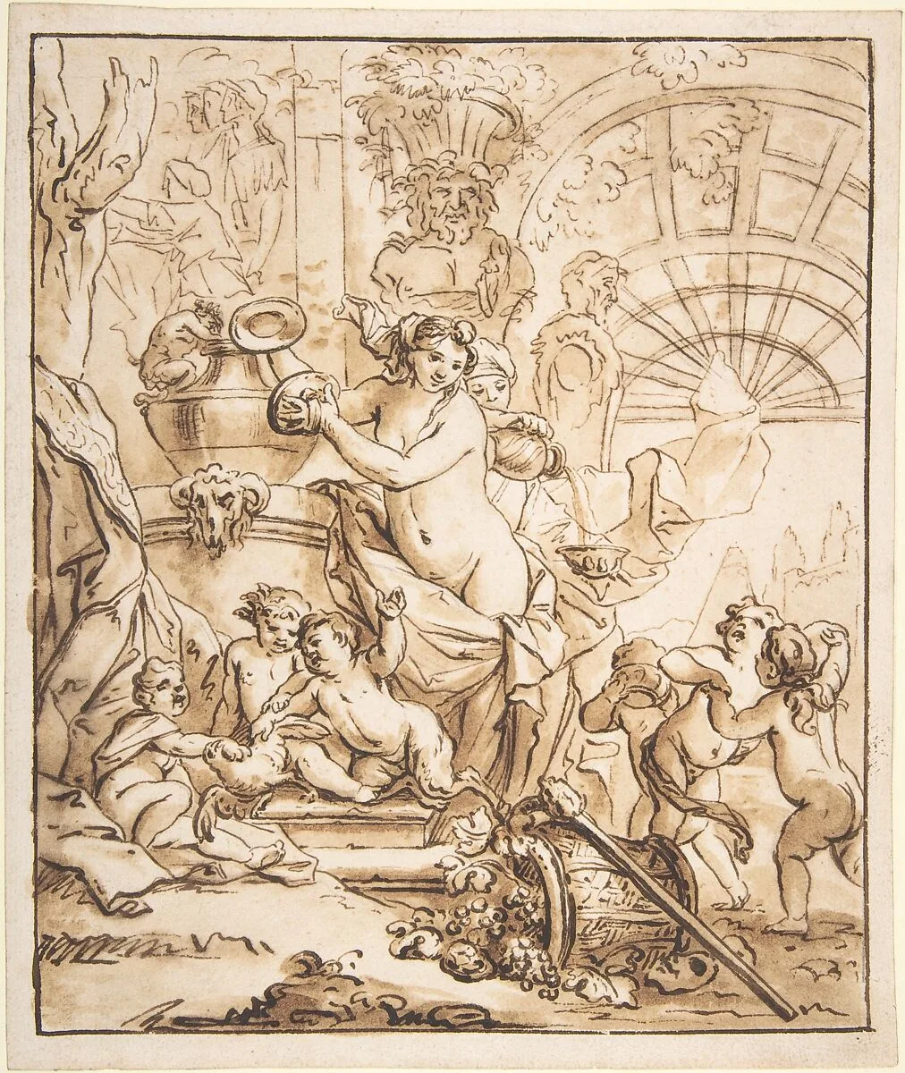 Bacchanalian Scene with Nymphs and Putti — Gerard de Lairesse