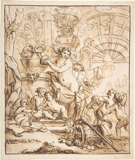 Bacchanalian Scene with Nymphs and Putti