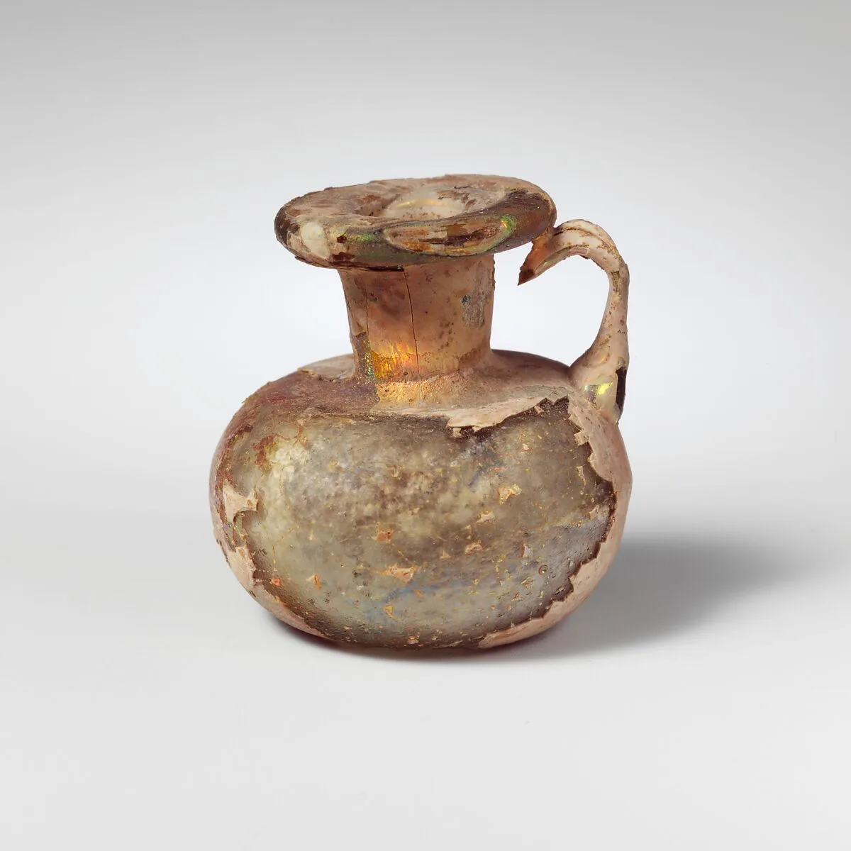 Glass one-handled miniature bottle — Unknown