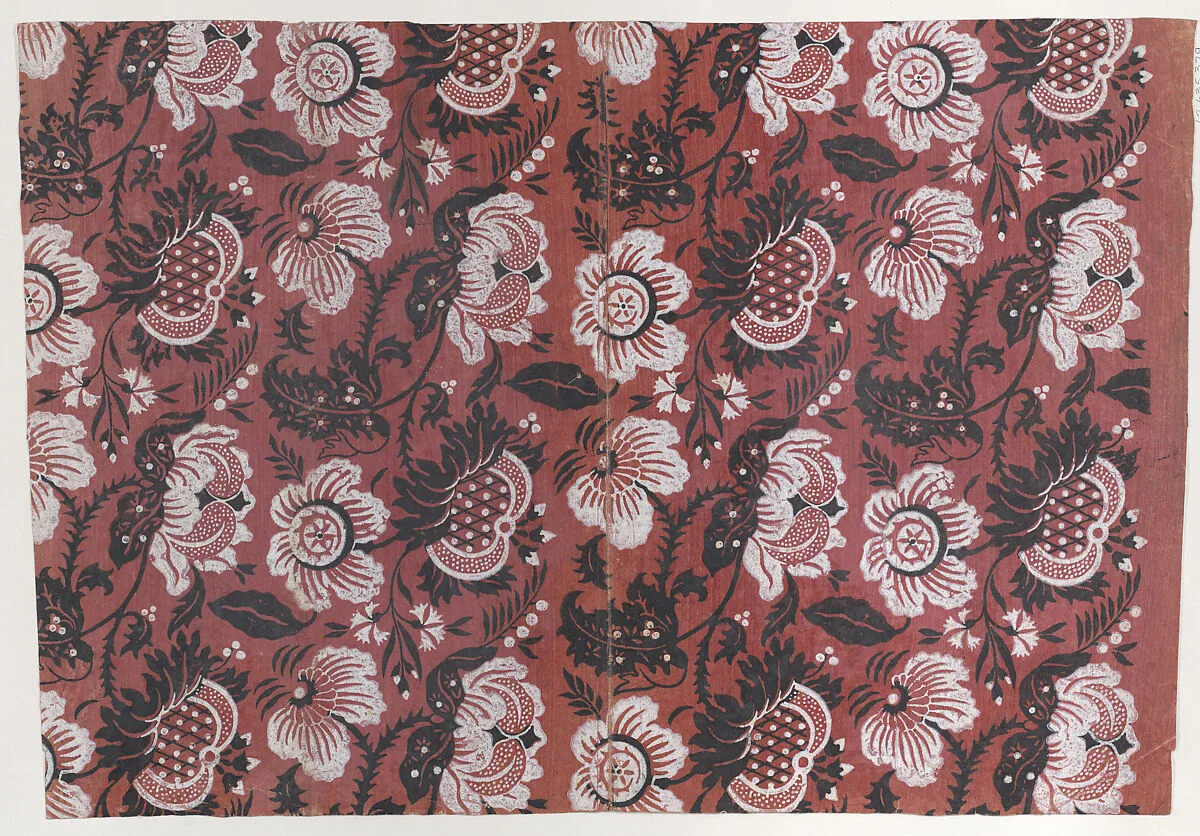 Red book cover with black and white floral pattern — Anonymous