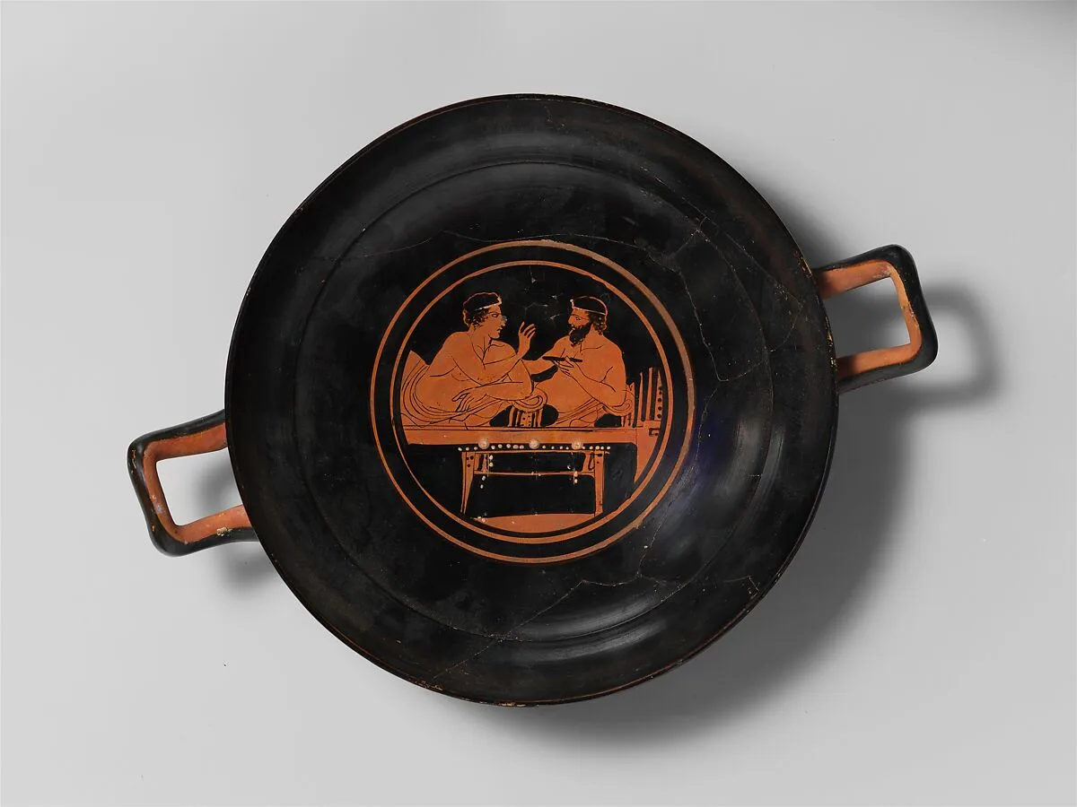 Terracotta stemless kylix (drinking cup) — Marlay Painter