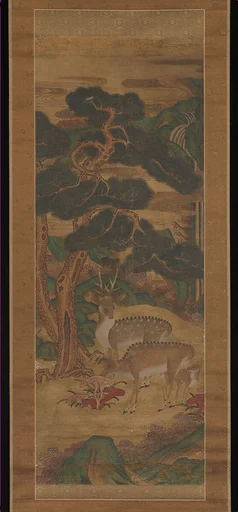 작자미상 소나무 아래 사슴 조선|作者未詳 松下雙鹿圖 朝鮮|Deer amid Pine Trees