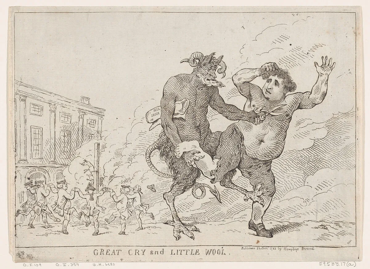 Great Cry and Little Wool — Thomas Rowlandson|William Humphrey|Charles James Fox