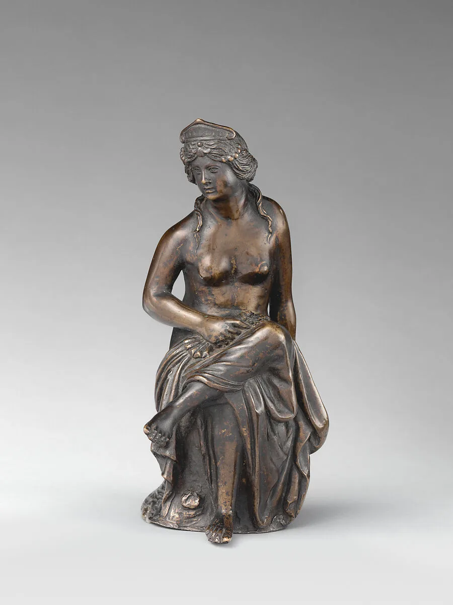 Seated goddess holding flowers (Flora?) — Unknown