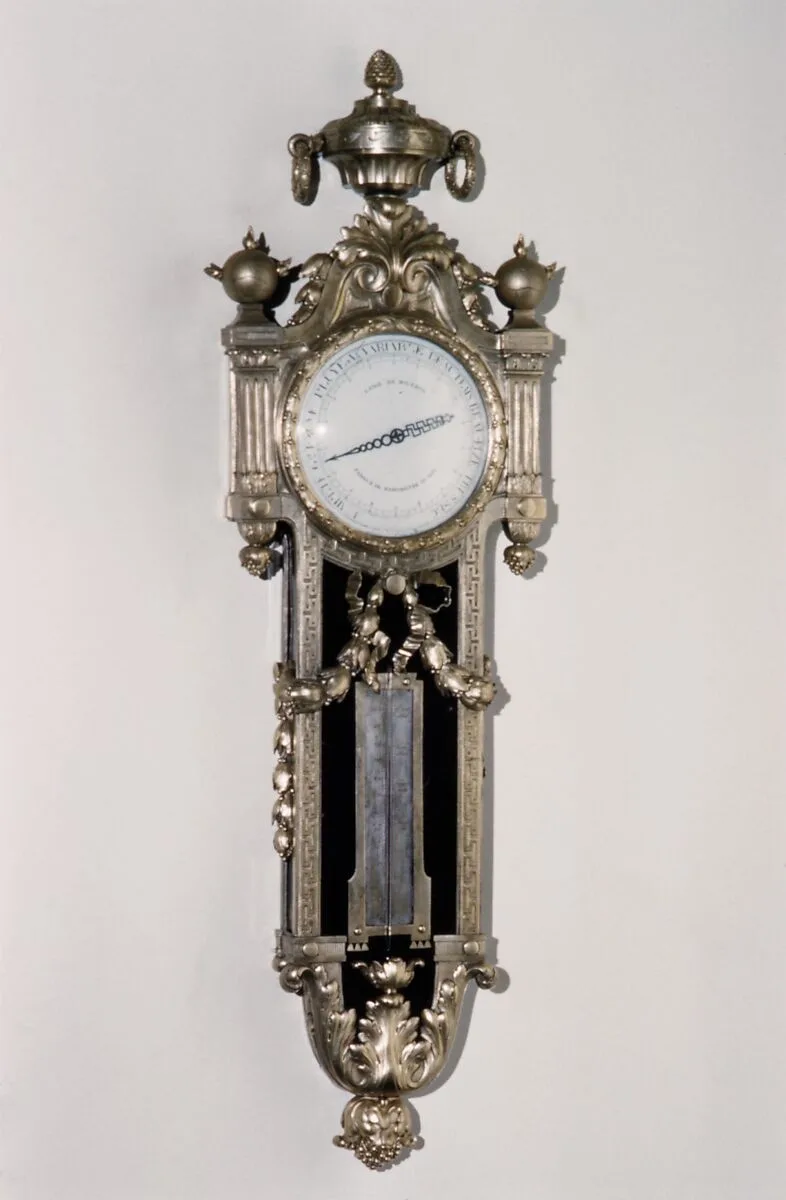 Wall clock-barometer (baromètre et thermomètre en cartel) — Lange de Bourbon|Antoine-Nicolas Martinière