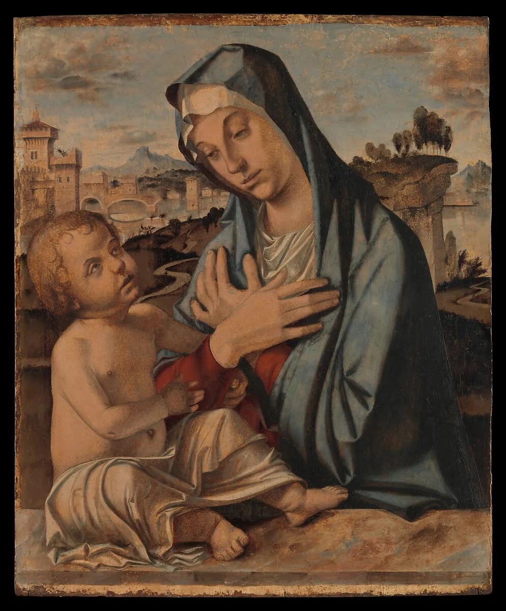 Madonna Adoring the Child — Bartolomeo Montagna (Bartolomeo Cincani)